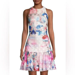 One33 Social Floral Sequin Dress Women’s Size 4 NWT Pink Blue Sleeveless Mini